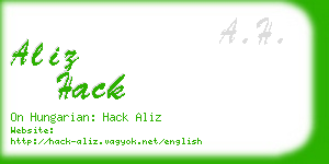 aliz hack business card